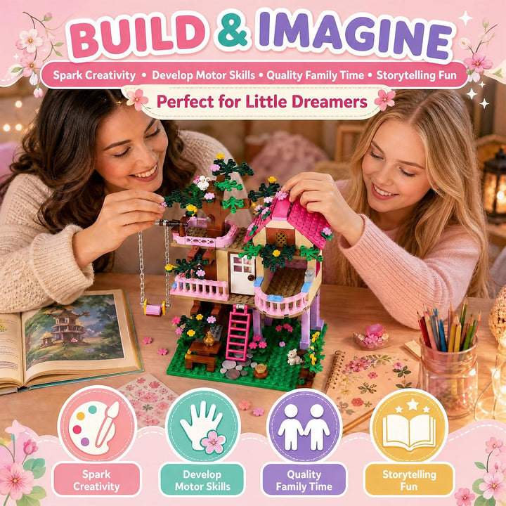 CSNRHG Dream Tree House Friends Bauset 504 Teile Konstruktionsspielzeug Geschenke für Erwachsene, Dr