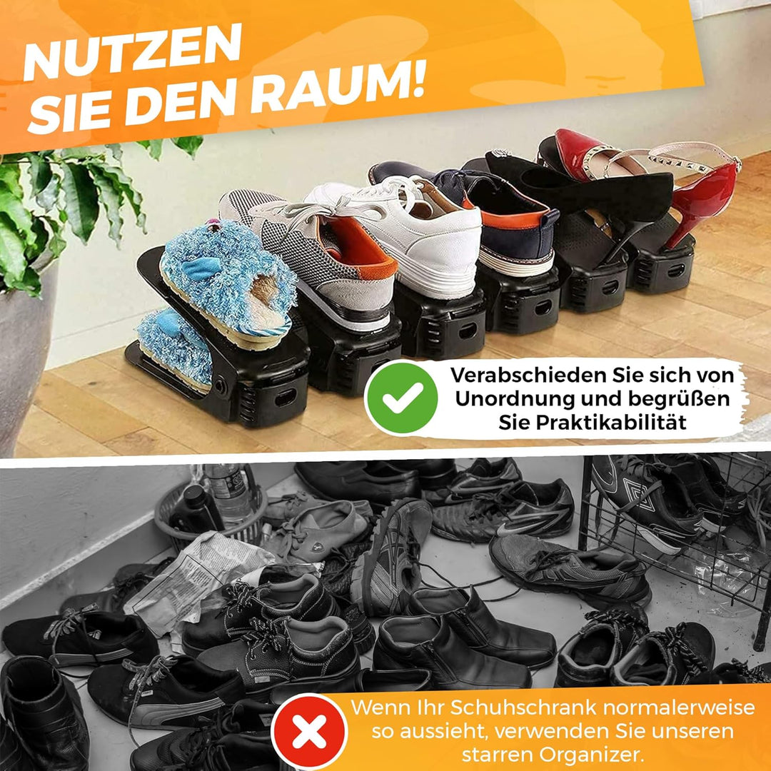 Schuhorganizer platzsparend – Verstellbarer Schuhstapler für Schrank | Doppelschicht Schuhaufbewahru