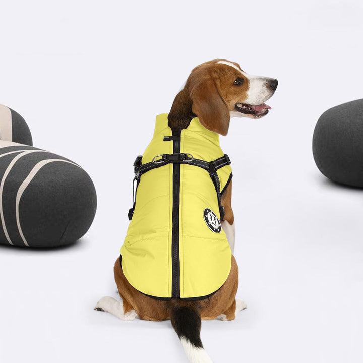 LUOWAN Hundemantel für kleine Hunde, Hundemantel mit Geschirr, Reflektierende Outdoor-Hundeweste, Wi