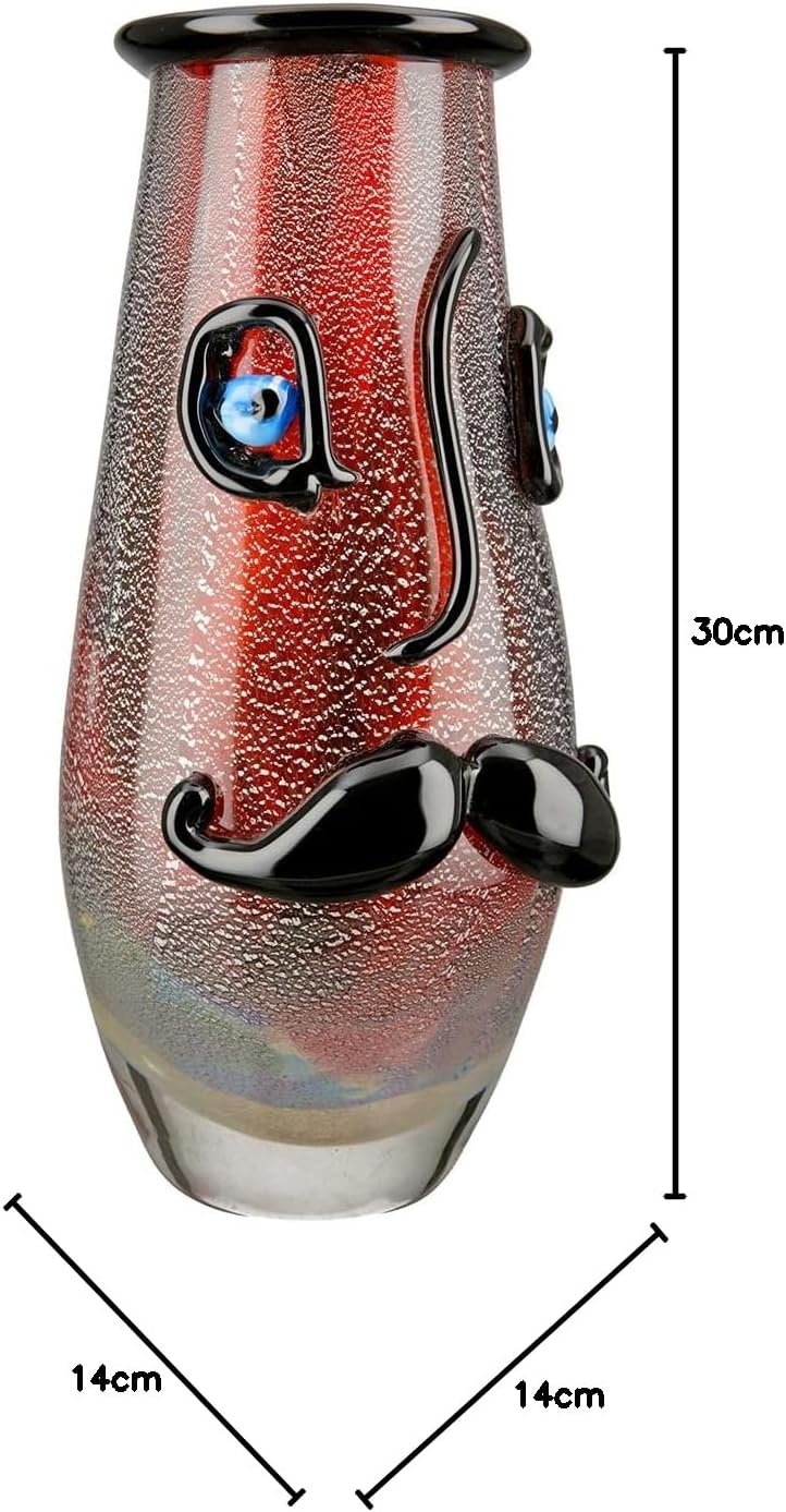 GILDE GlasArt Design-Vase Beard Glas rot 39870