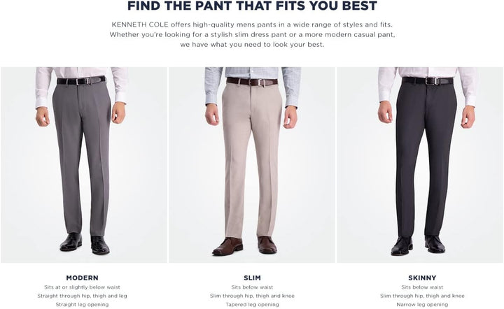 Kenneth Cole REACTION Herren Stretch Modern Fit Flatfront Pants, mit Flacher Front-رررر Stretchhose