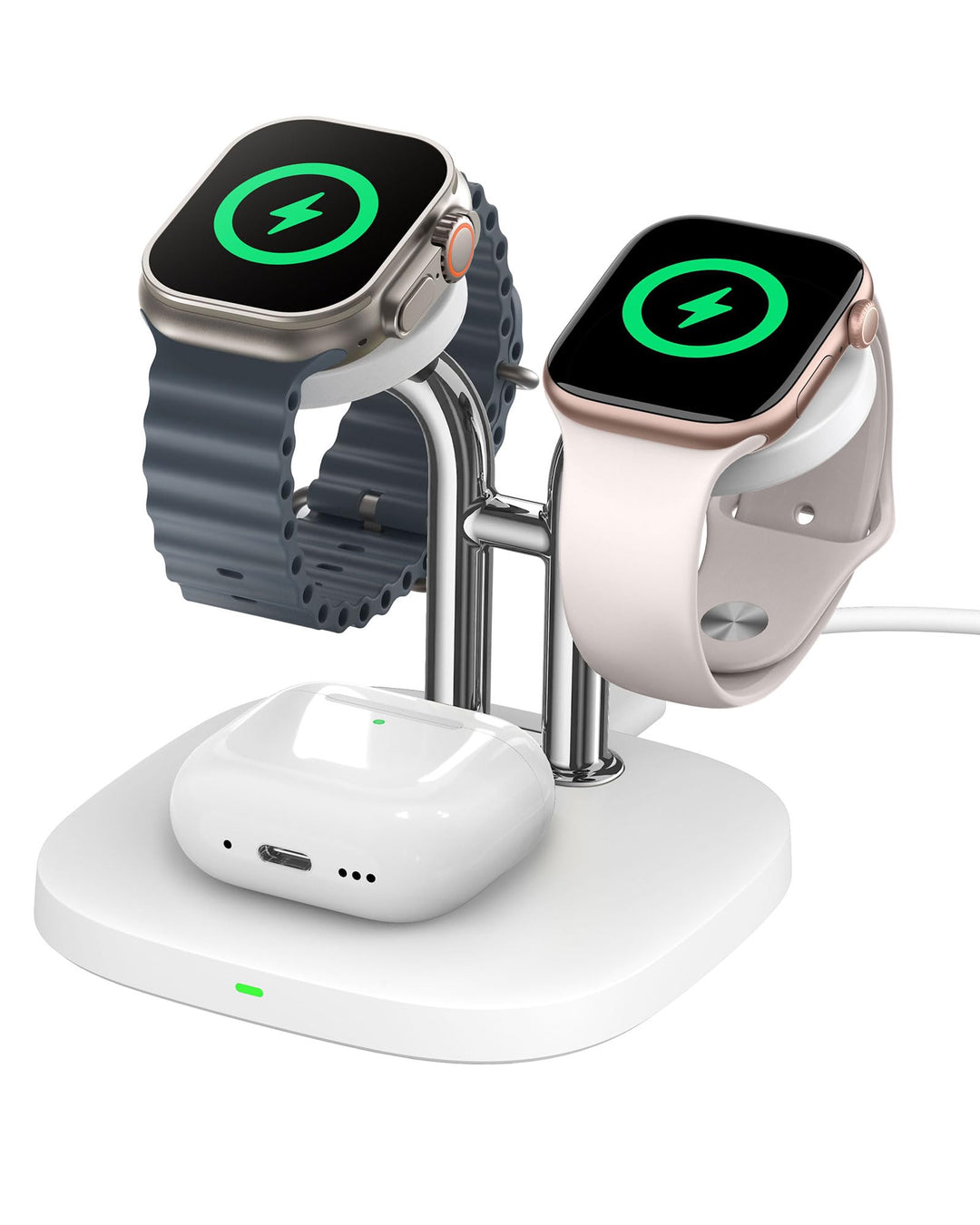 SwanScout Doppel Watch Ladestation für Apple Watch 11, SwanScout 704A, 3.3W Schnell Ladestation Komp