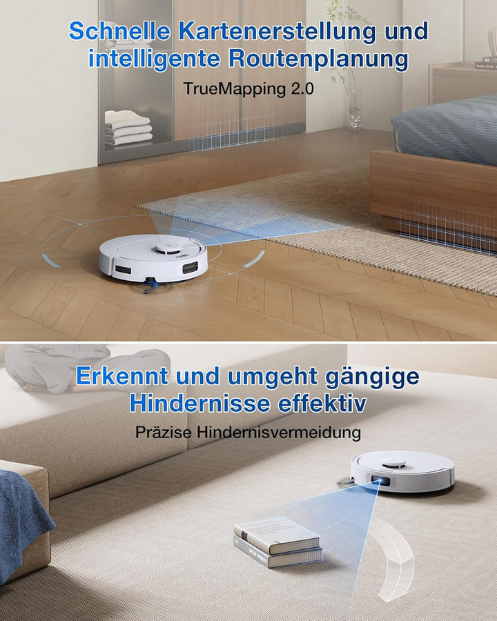 ECOVACS DEEBOT T30e Omni Saugroboter mit Wischfunktion, 25.000 Pa, OZMO Turbo 2.0 Wischen, ZeroTangl
