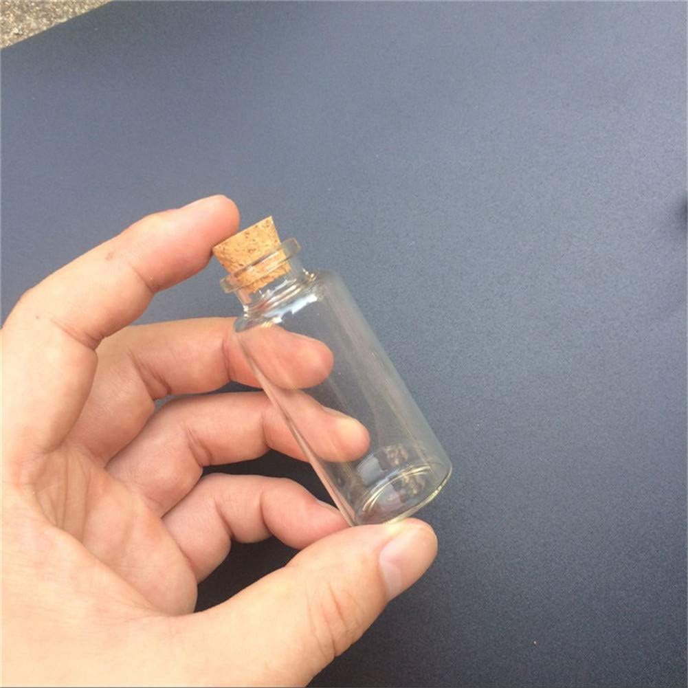 Jarvials 50pcs Leere Glasflaschen mit Korken Lucency Fläschchen Gläser Behälter für Lebensmittel Flü