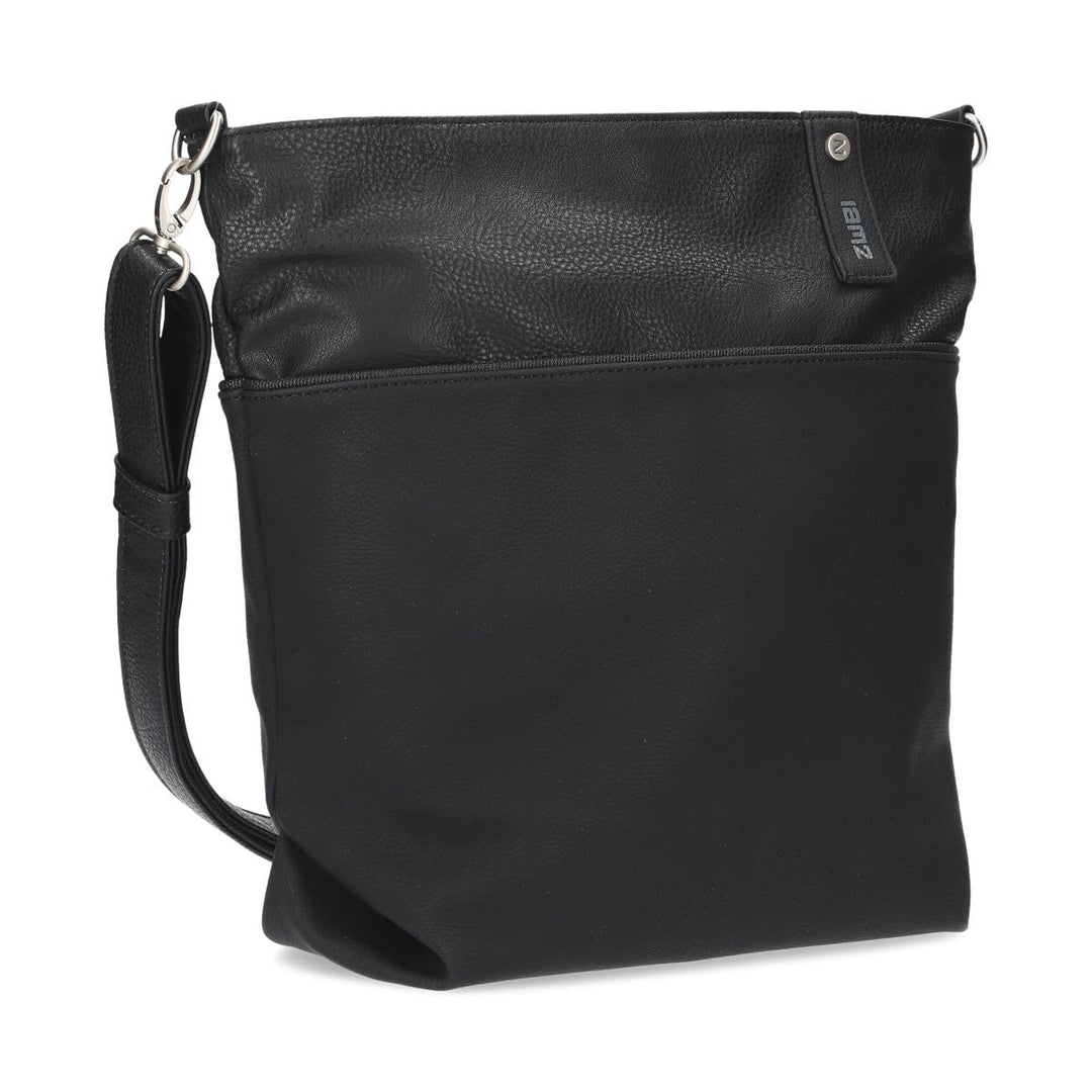Zwei Handtasche Umhängetasche J12-z Kunstleder nubuk black, nubuk black