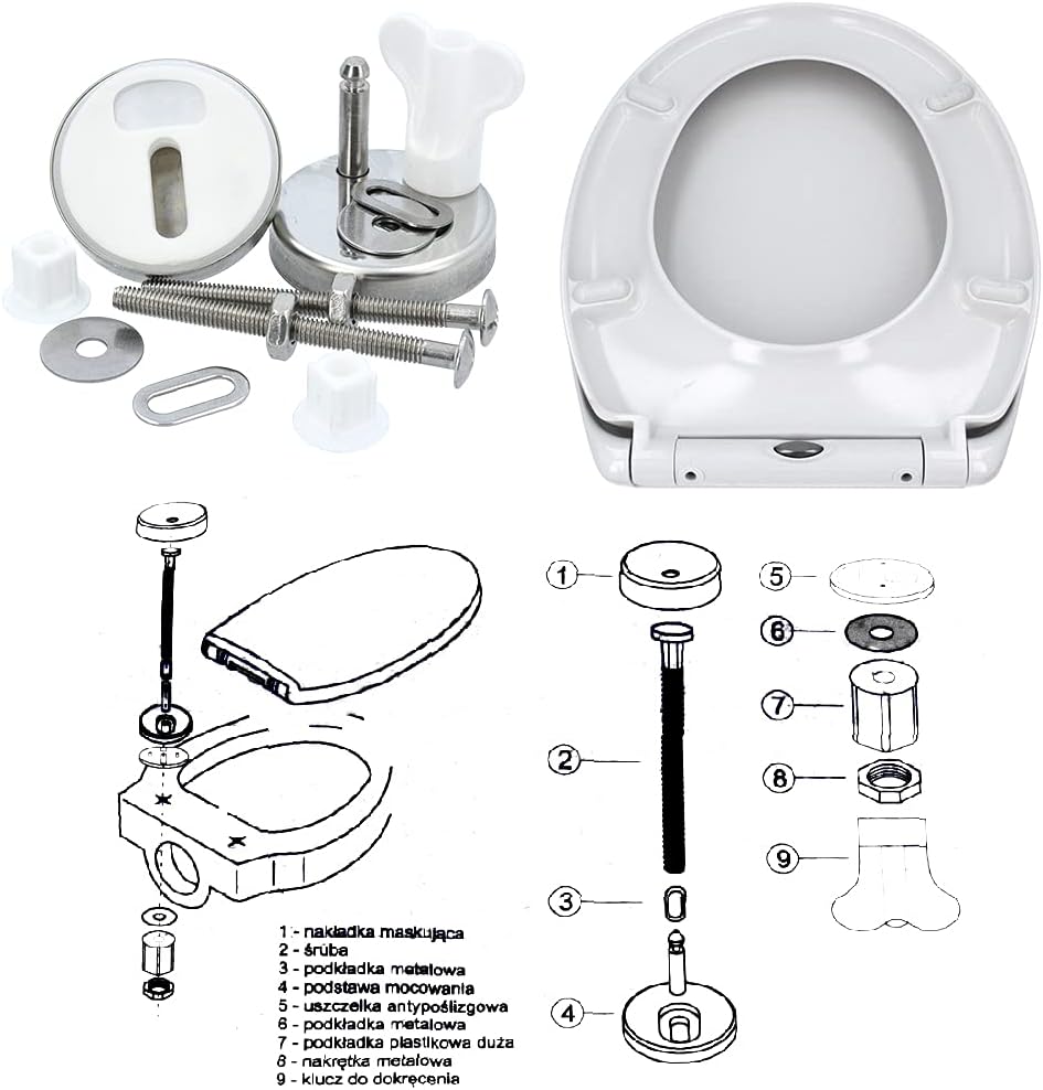 Hydroland Absenkbarer Toilettendeckel Antibakteriell Oval Weiss | WC Sitz mit Absenkautomatik Soft C