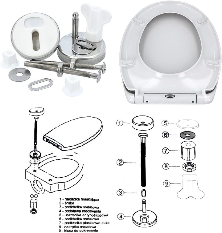 Hydroland Absenkbarer Toilettendeckel Antibakteriell Oval Weiss | WC Sitz mit Absenkautomatik Soft C