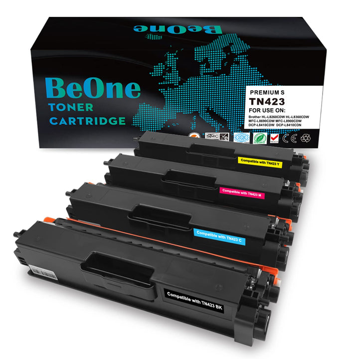 BeOne 4X TN423 TN421 TN-423 TN-421 Kompatible Tonerkartusche für Brother HL-L8260CDW HL-L8360CDW MFC