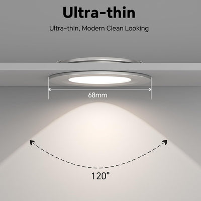 acegoo 4 x LED Einbaustrahler 12V Spots Ultra Flach 2,5W Einbauleuchten Loch 57-64mm 215lm CRI 93 Di