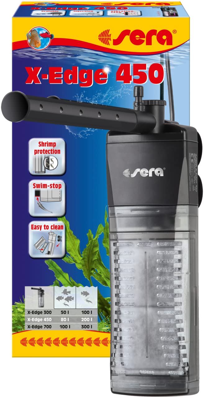 sera X-Edge 450 leistungsstarker & energieeffizienter Eckfilter BZW. Innenfilter fürs Aquarium bis 2