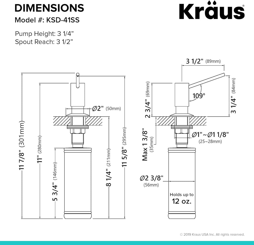Kraus ksd-41ss Moderner Seifenspender, Edelstahl Edelstahl Modern, Edelstahl Modern