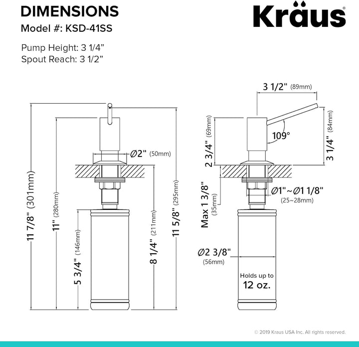 Kraus ksd-41ss Moderner Seifenspender, Edelstahl Edelstahl Modern, Edelstahl Modern
