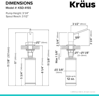 Kraus ksd-41ss Moderner Seifenspender, Edelstahl Edelstahl Modern, Edelstahl Modern