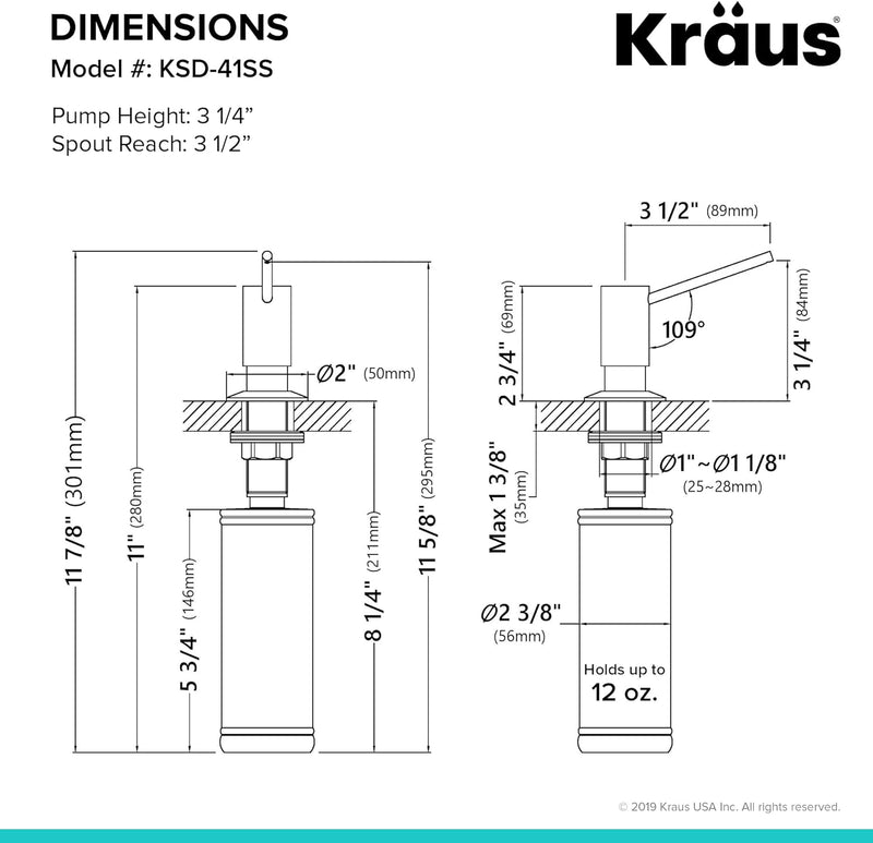 Kraus ksd-41ss Moderner Seifenspender, Edelstahl Edelstahl Modern, Edelstahl Modern