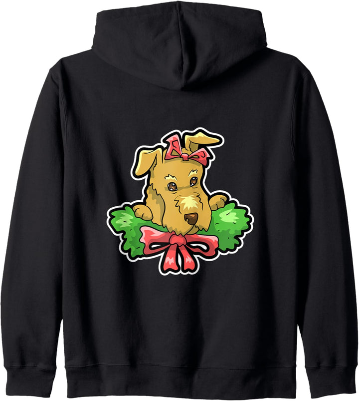 Weihnachten Airedale Terrier König der Terrier Kapuzenjacke