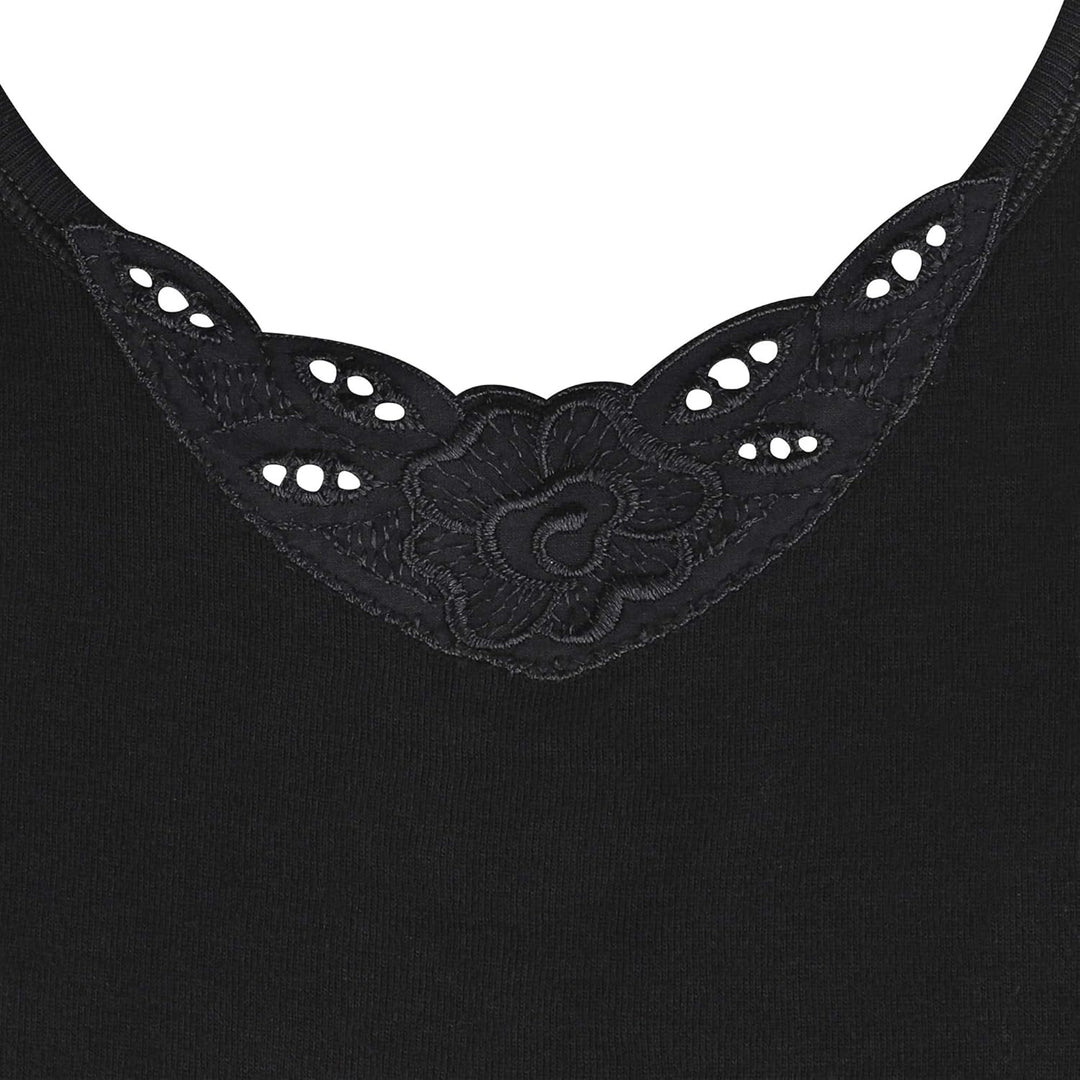 SES Top mit Spitze Damen 3er-Pack 34-52 aus 100% Baumwolle/Damen Unterhemden mit Spitze & weicher Fe