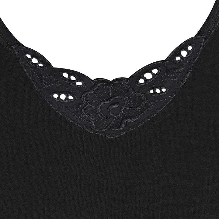 SES Top mit Spitze Damen 3er-Pack 34-52 aus 100% Baumwolle/Damen Unterhemden mit Spitze & weicher Fe