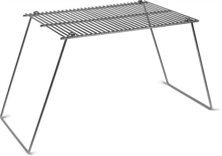 Campinggrill Grillrost, klappbar, 38 cm x 25 cm, rostfreier Stahl, vernickelt