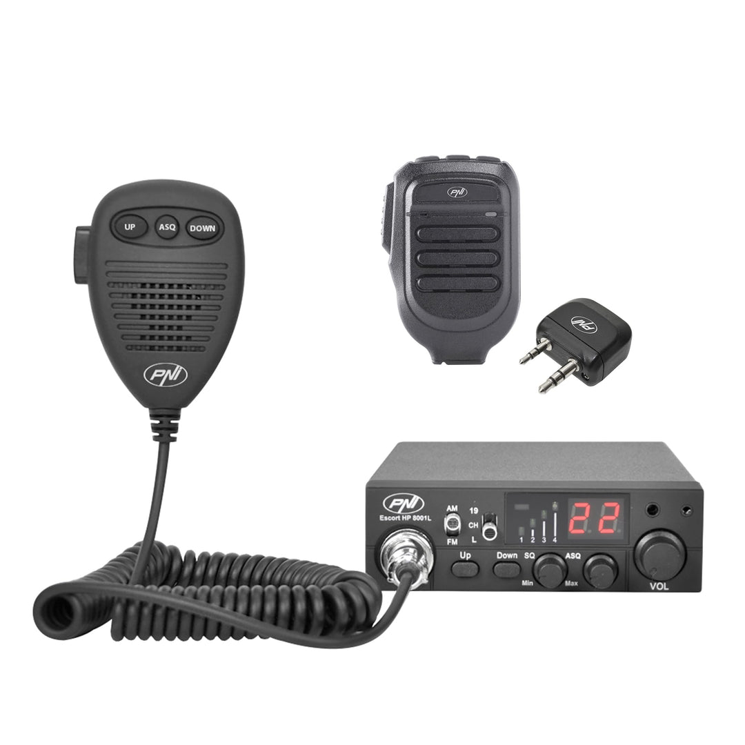 PNI Escort HP 8001L ASQ CB Radiosenderpaket + Mikrofon und PNI Mike 80 Bluetooth Dongle