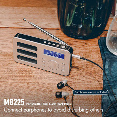 August MB225 - Tragbares Radio mit DAB+ / DAB/FM RDS-Funktion 40 Presets digitaler Radiowecker Stere