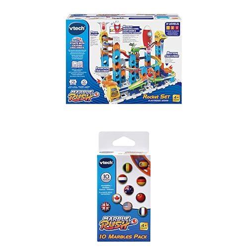 VTech Marble Rush - Rocket Set M100 E & Marble Rush - 10er-Set MarBalls – Zusätzliche Kugeln für all