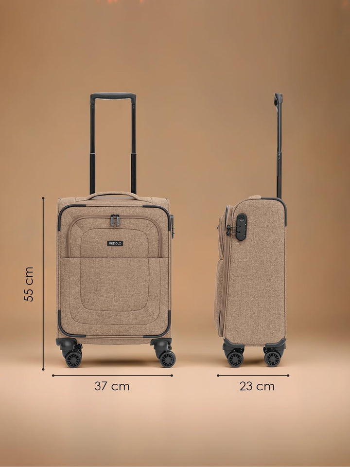 REDOLZ Cabin Weichschalen Kabinen-Koffer | Leichter Trolley mit 4 Doppelrollen für Damen & Herren 37