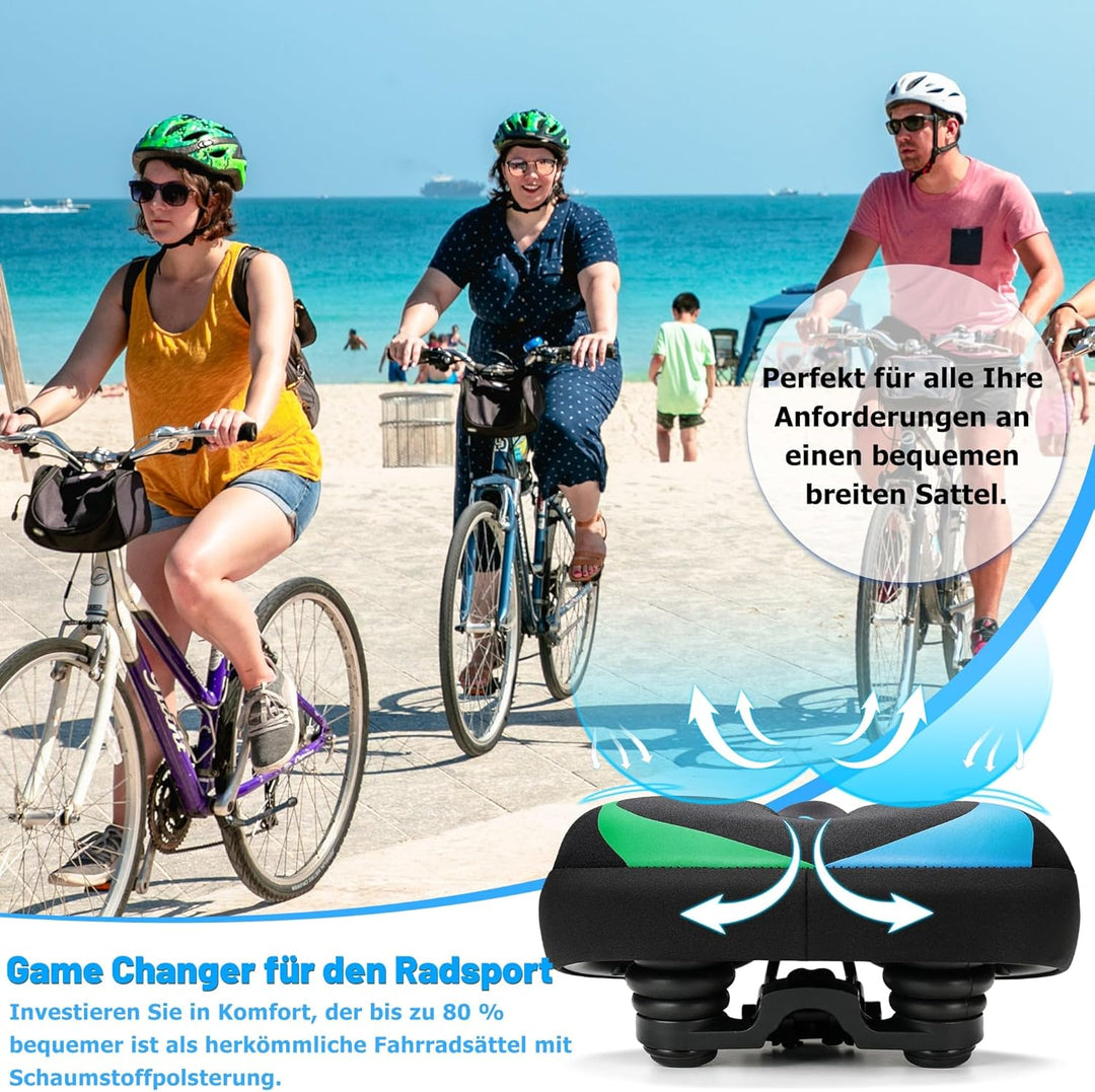 CDYWD Fahrradsattel Herren &amp; Damen Bequem, Extra Breit Weich Gel Fahrrad Sattel, Ergonomisch Polster