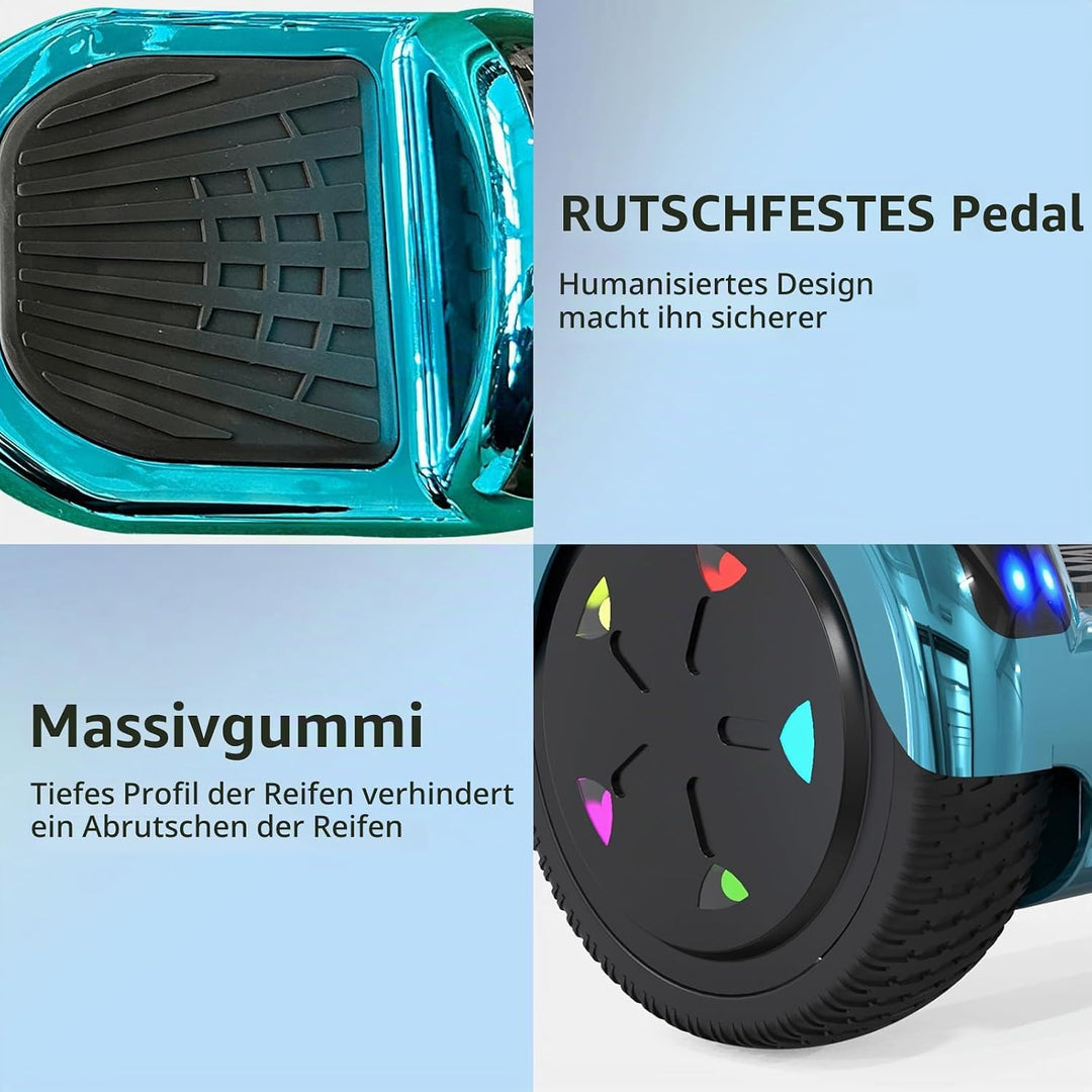 RCB Hoverboards 6,5 Zoll Skateboard Kinder und Jugendliche Hoverboards mit Bluetooth - Led Licht Seg