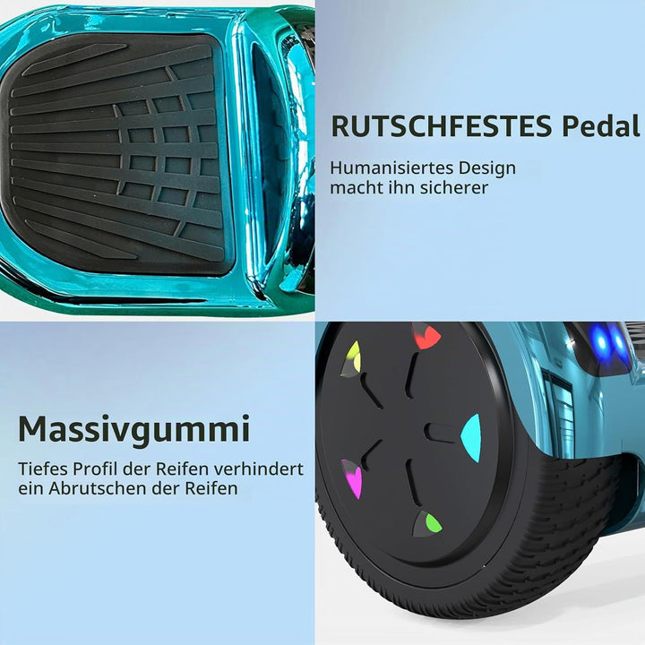 RCB Hoverboards 6,5 Zoll Skateboard Kinder und Jugendliche Hoverboards mit Bluetooth - Led Licht Seg