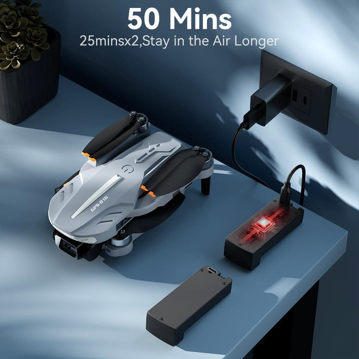B16 GPS Drohne mit Kamera 4K für Erwachsene, Bürstenloser Motor, 5G FPV RC- Quadrocopter mit Auto Rü