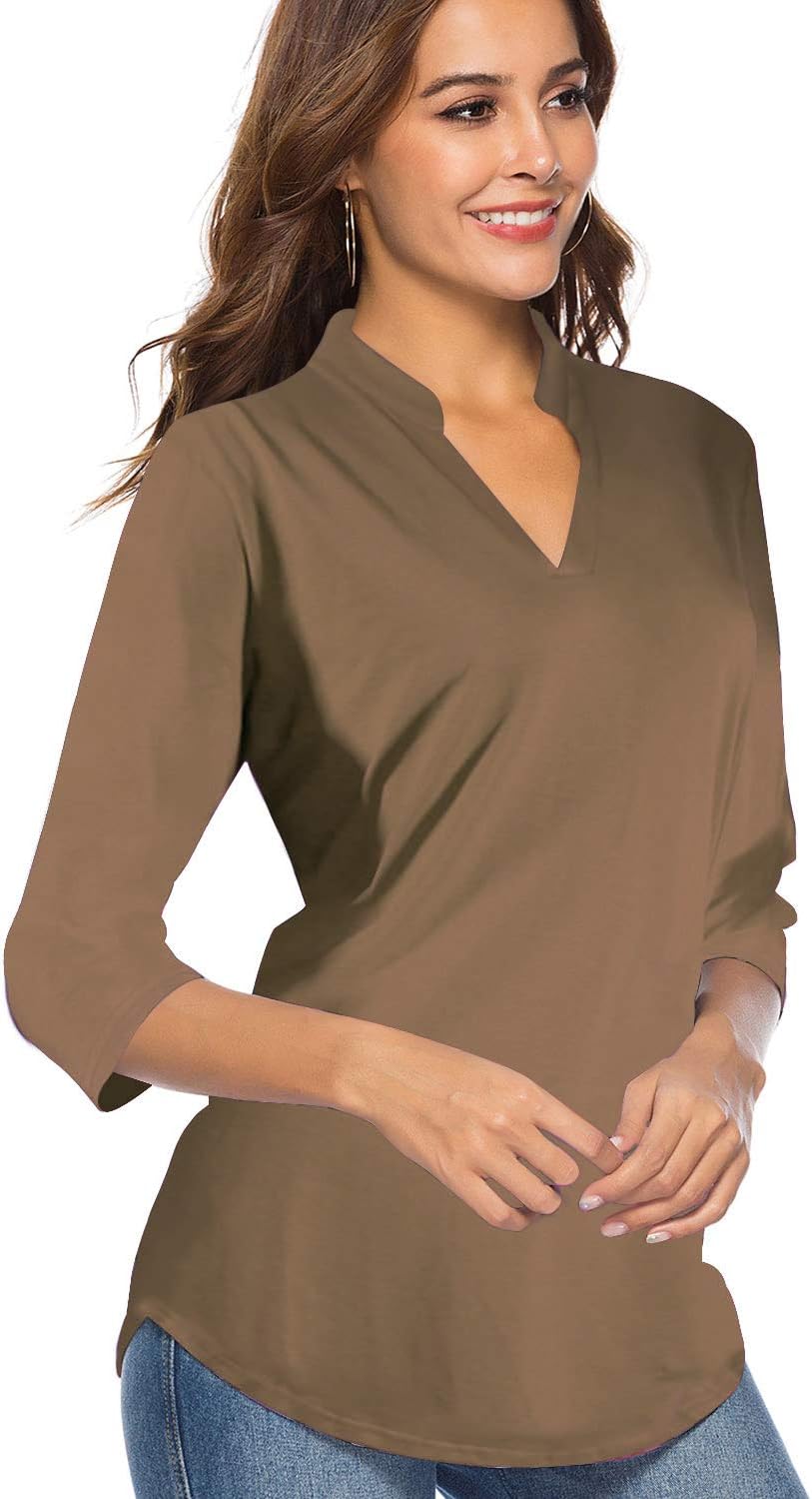 CEASIKERY Damen Shirt Tunic Shirt Tunic S Braun, S Braun