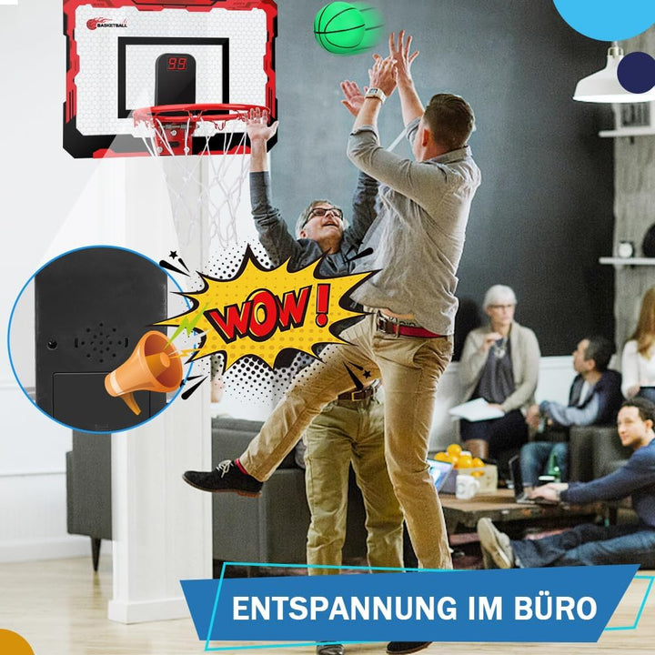 Mini Basketballkorb Basketball Reifen für Kinder Erwachsene, über Tür Basketball Reifen mit 3 Gummib