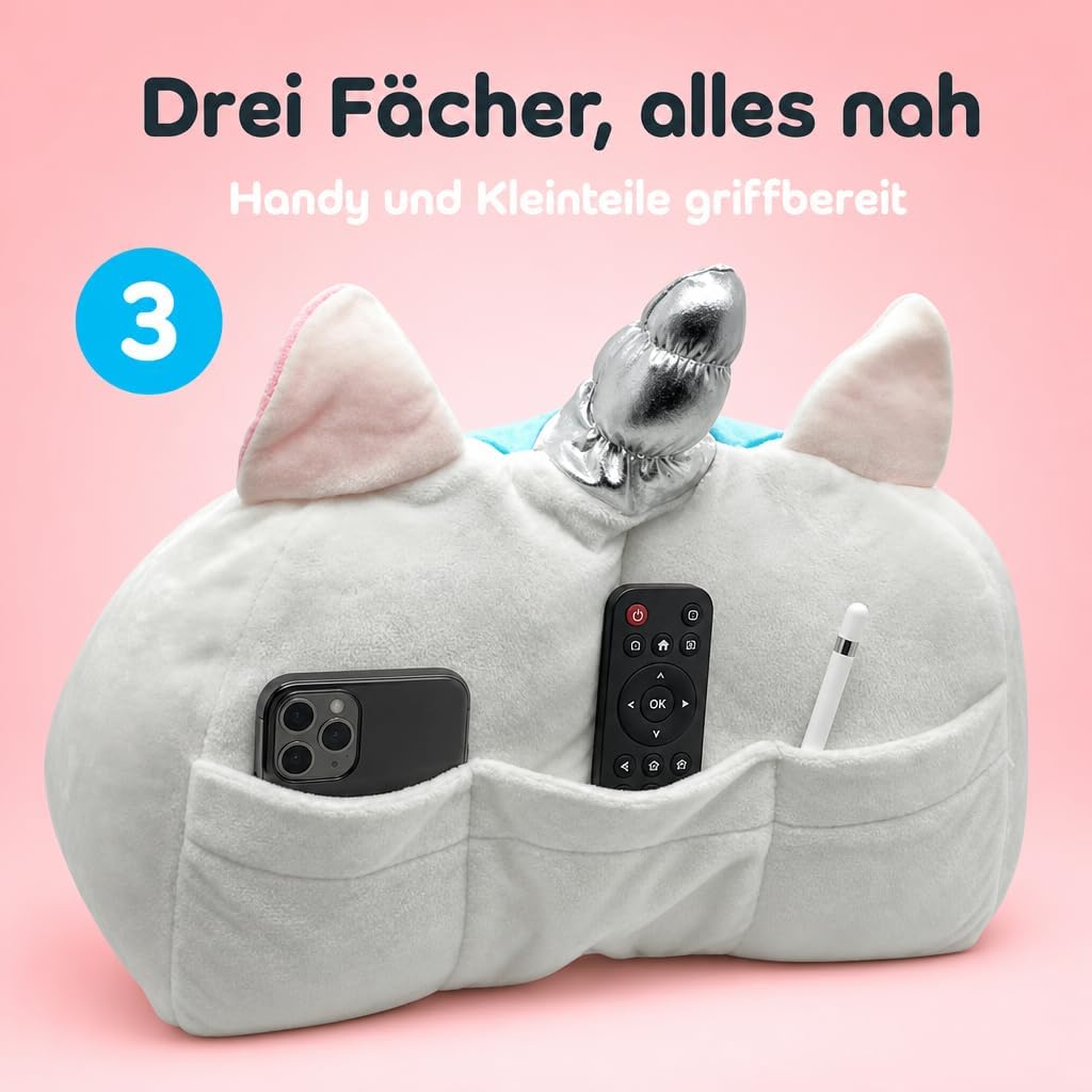 MIJOMA Tablet-Kissen für eReader Buch Tablets bis 12,9" Zoll, ideal für Bett, Sofa, Tisch, Kuschelki