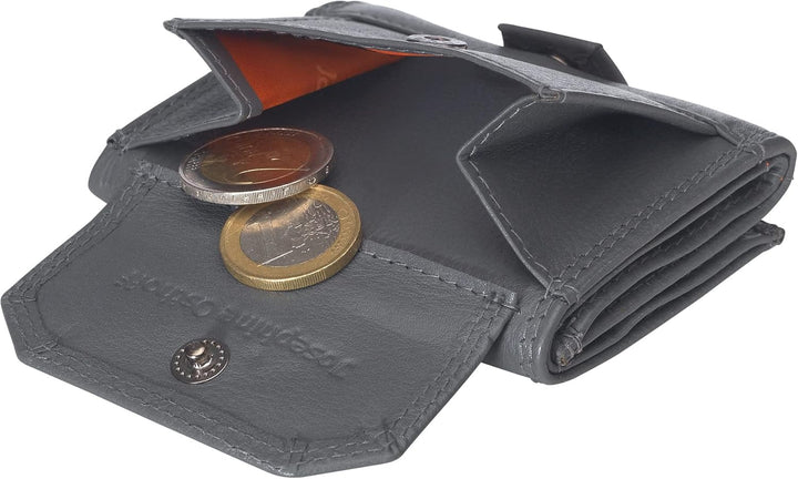 Mini Geldbörse mit Münzfach, RFID Credit Card Holder Damen und Herren Slim Wallet 100% Echtleder, Fa