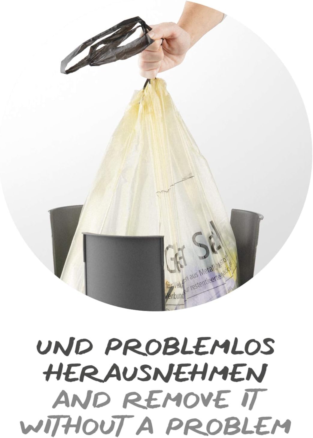 Rotho Fabu Müllsackständer gelber Sack mit Deckel, Kunststoff (PP recycelt) BPA-frei, anthrazit, (40