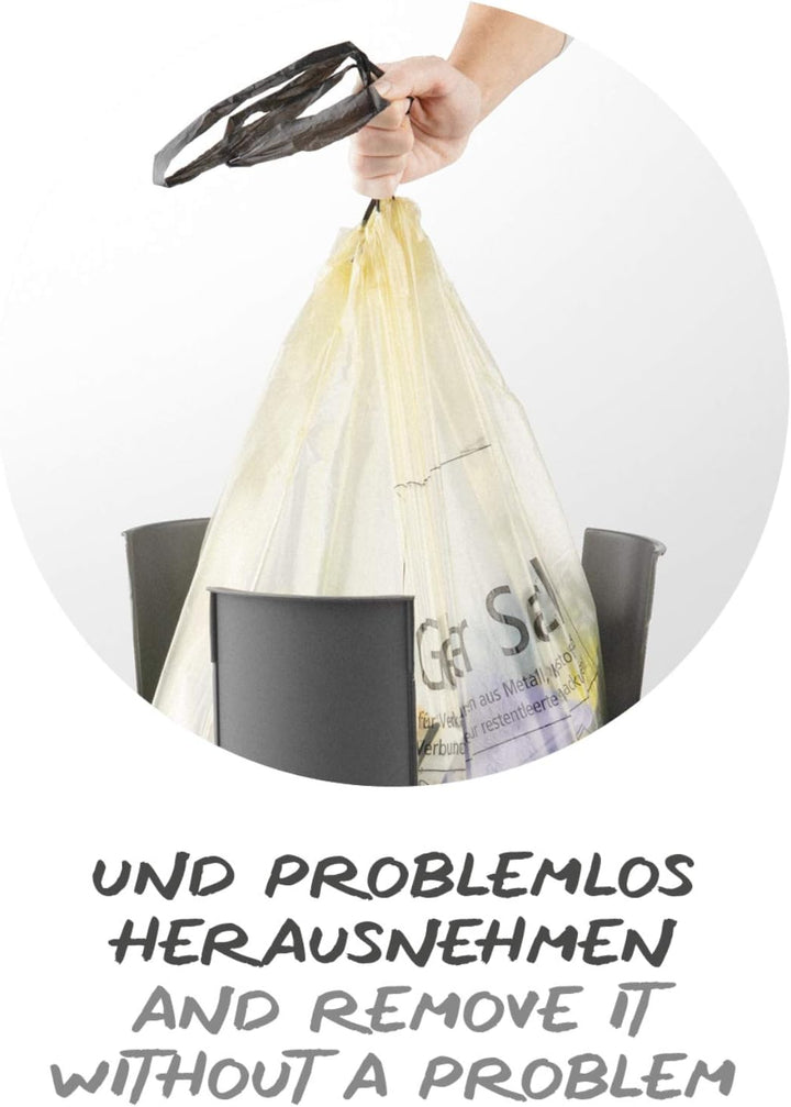 Rotho Fabu Müllsackständer gelber Sack mit Deckel, Kunststoff (PP recycelt) BPA-frei, anthrazit, (40