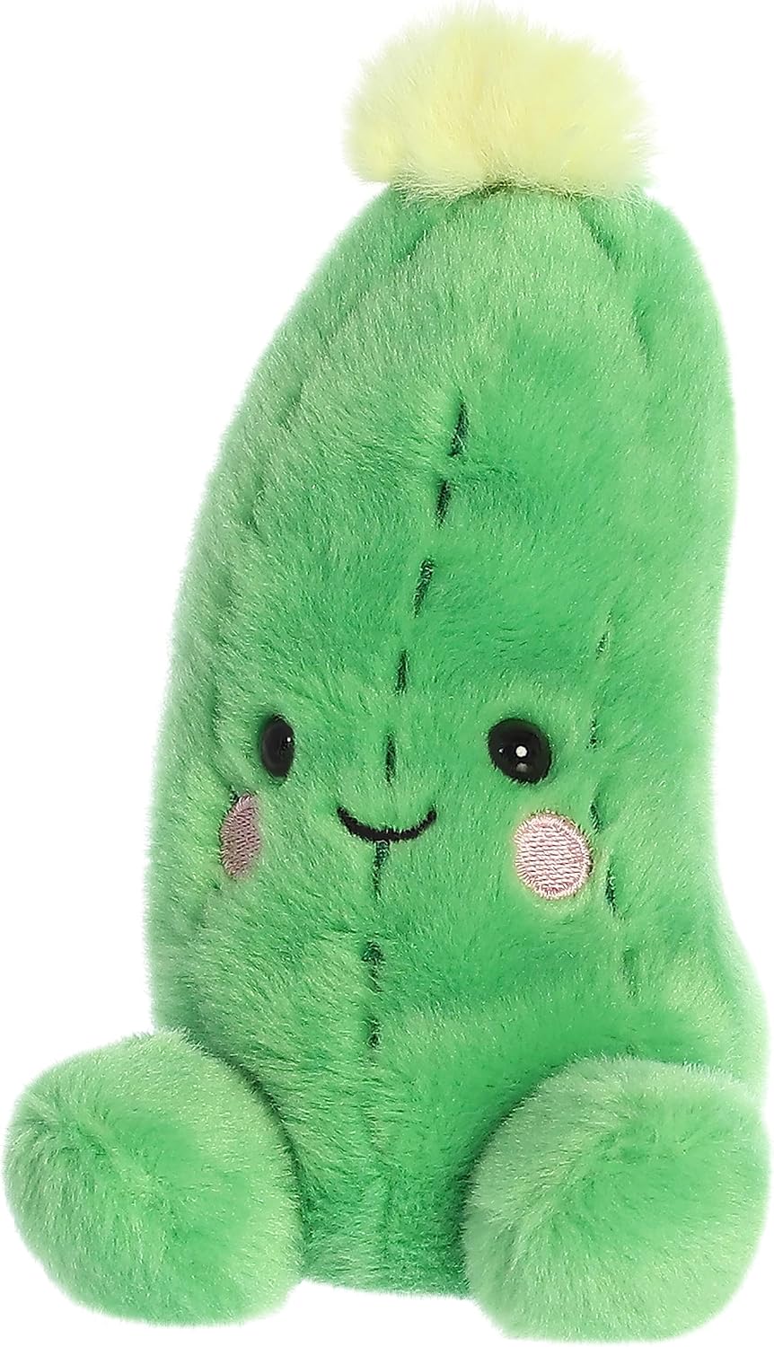 Aurora Adorable Palm Pals Dillian Cucumber Stuffed Animal - Pocket-Sized Fun - On-The-Go Play - Gree