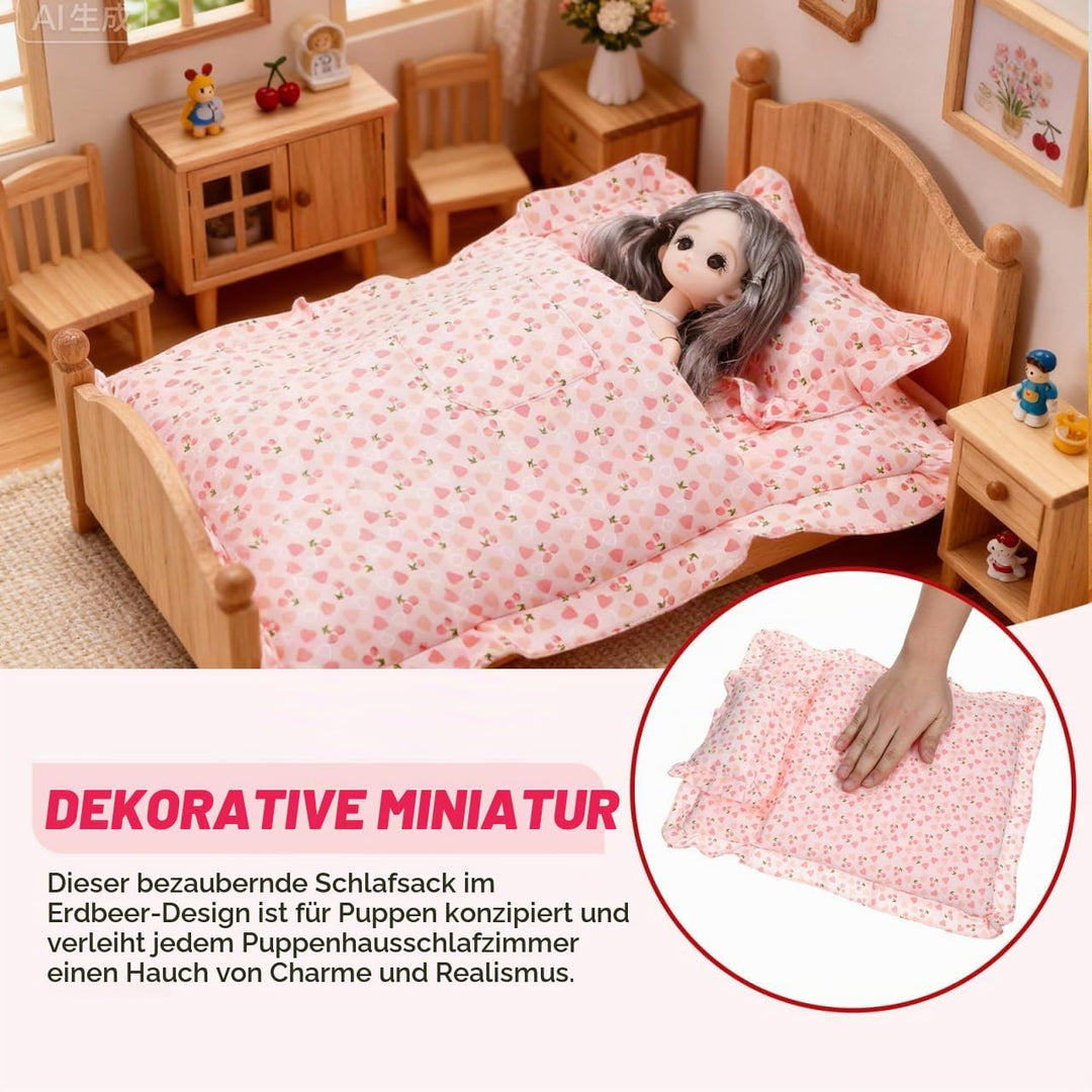Supvox 1 Satz Puppen-erdbeer-Schlafsack Puppen Erdbeermatratze -Accessoire Doll Erdbeerschlafsack Pu