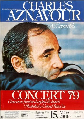 Charles Aznavour - In Concert, Frankfurt 1979 » Konzertplakat/Premium Poster | Live Konzert Veransta