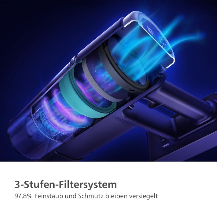 Philips Akku-Staubsauger 2000 Serie. Starke Saugkraft auf Hartböden, 40min Laufzeit, LED-Düse, austa