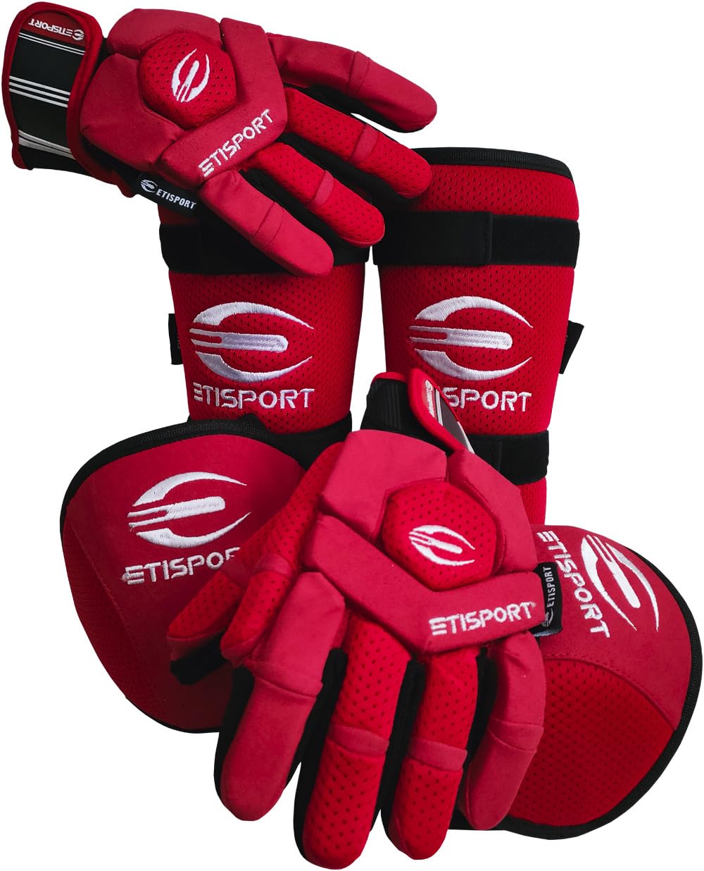 Schutzset, Handschuhe, Knieschützer, Schienbeinschützer für Rollhockey für Kinder Starter. Professio