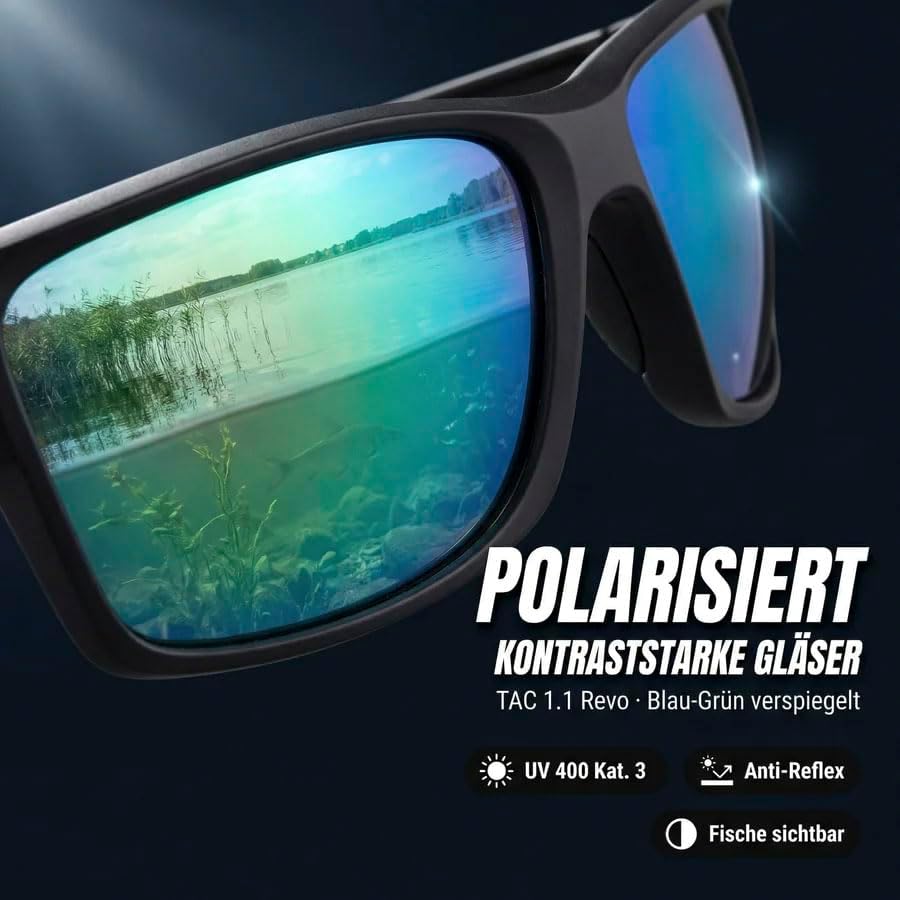 Zite Fishing Polarisationsbrille | Orus | Polbrille Angeln verspiegelt, UV400 & Schwimmfähig | Ultra