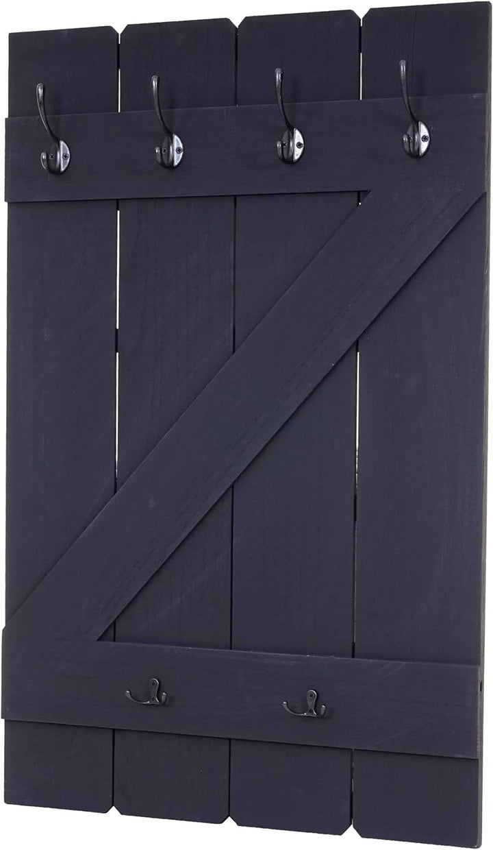 Mendler Tassenhalter HWC-D13, Hängeregal Tassenbrett Wandboard, 6 Haken 91x60cm - dunkelgrau Dunkelg