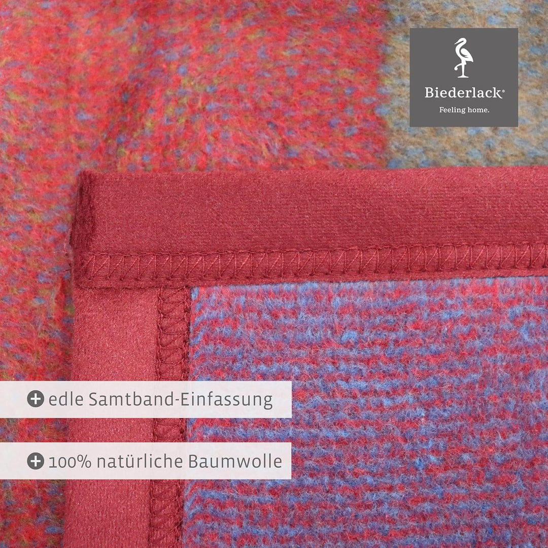 Biederlack Kuscheldecke bunt, Sofadecke 100% Baumwolle, 150 x 200 cm