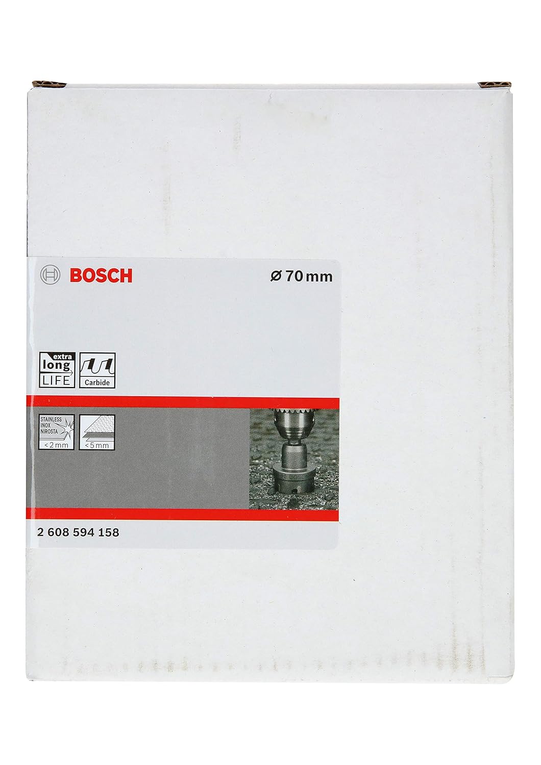 Bosch Professional Carbide Lochsäge Precision for Sheet Metal (Edelstahl, Ø 70 mm, Zubehör Bohrmasch