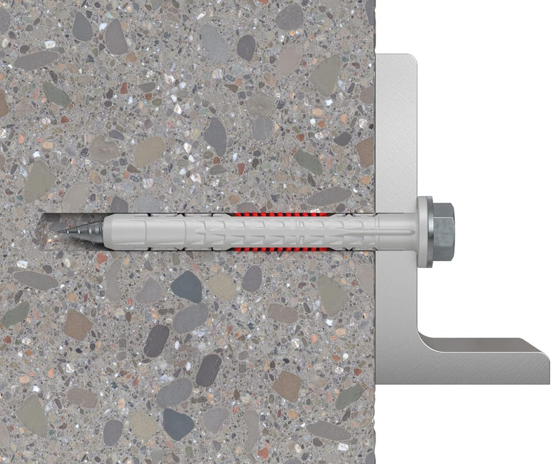 fischer DuoXpand 10 x 140 FUS R, Universaldübel mit nicht rostender Sechskantschraube & angeformter