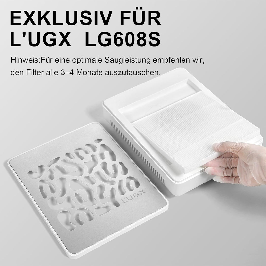 L'UGX Ersatzfilter für Nagelstaubsauger – 2er Pack Filter passend für Staubabsaugung für Nägel, Nage