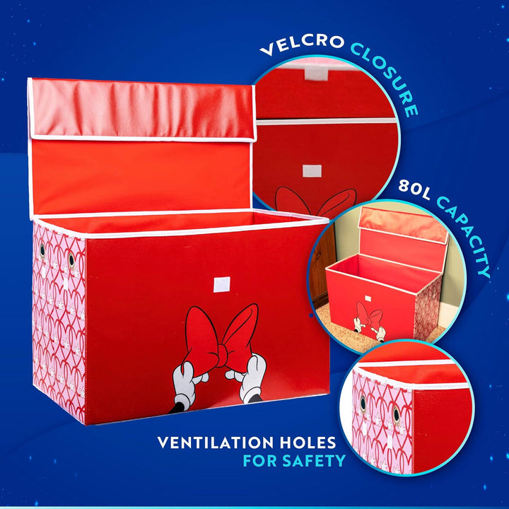 Minnie Disney Mouse Aufbewahrungsbox - Offiziell lizenziert, grosse Organisationsbox, Stoffspielzeug