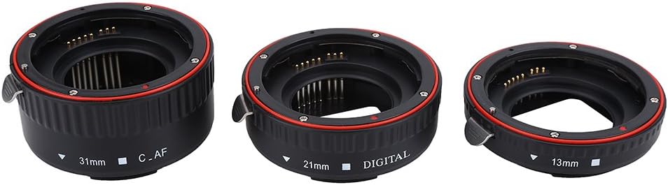 Lazmin Adapterringe-Set, Red Metal Auto Focus Macro Extension Tube Set für EOS EF Objektiv, 3 Ringe