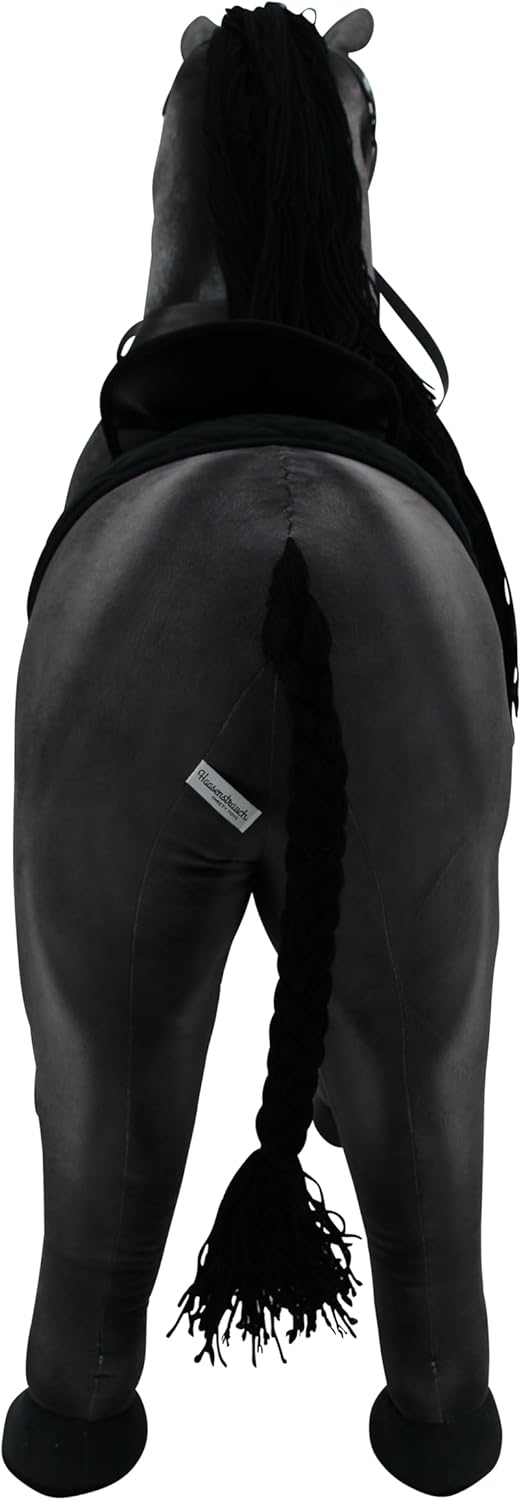 Sweety Toys Stehpferd zum Reiten- Plüschpferd Reittier Keine Montage erforderlich (schwarz), Schwarz
